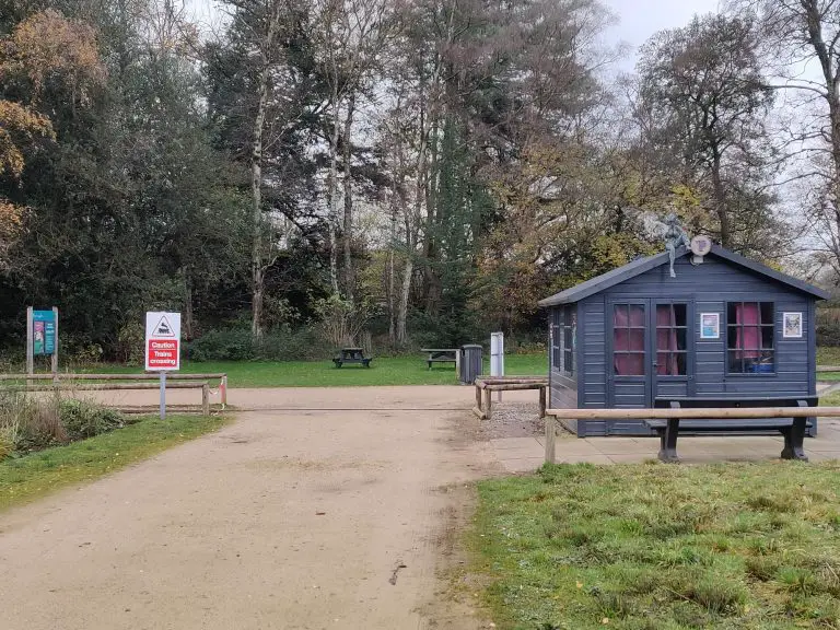 Trentham Garden's miniature train station.