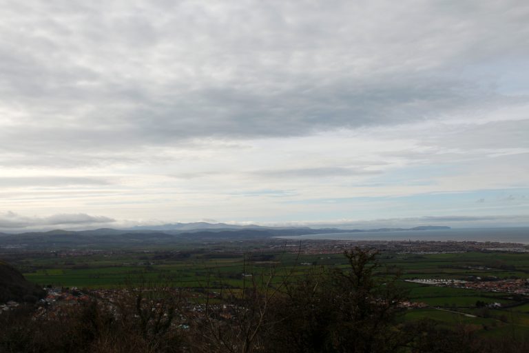 View of Rhyl and Snowdonia from the hills